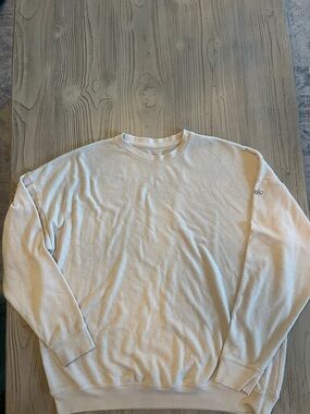 ALO Yoga Men’s Crewneck Sweatshirt in Cream size Large